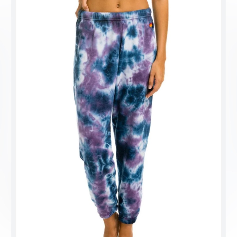 AVIATOR NATION Women's Hand Dyed Sweatpant Jogger Size Medium Blue Purple